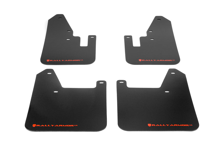 Rally Armor UR Mudflaps Black Urethane Red Logo - 1998-2002 Subaru Forester