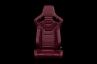 Braum Elite-X Series Sport Seats - Maroon Leatherette (Black Stitching) Pair - Universal