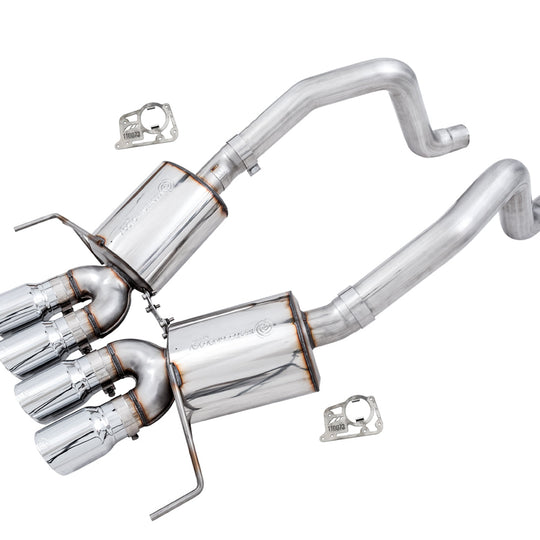 AWE Touring Edition Axleback Exhaust for C7 Corvette Stingray / Z51 / Grand Sport / Z06 / ZR1 -- Chrome Silver Tips (includes AWE AFM valve simulators)