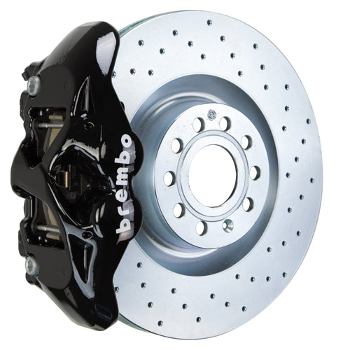 Brembo GT Systems Monobloc 4 Piston 345mm Cross Drilled Black - Volkswagen Models (inc. 2006-2009 GTI)