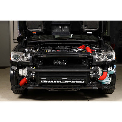 GrimmSpeed Front Mount Intercooler Kit Black Core w/ Red Piping - 2015-2021 Subaru WRX