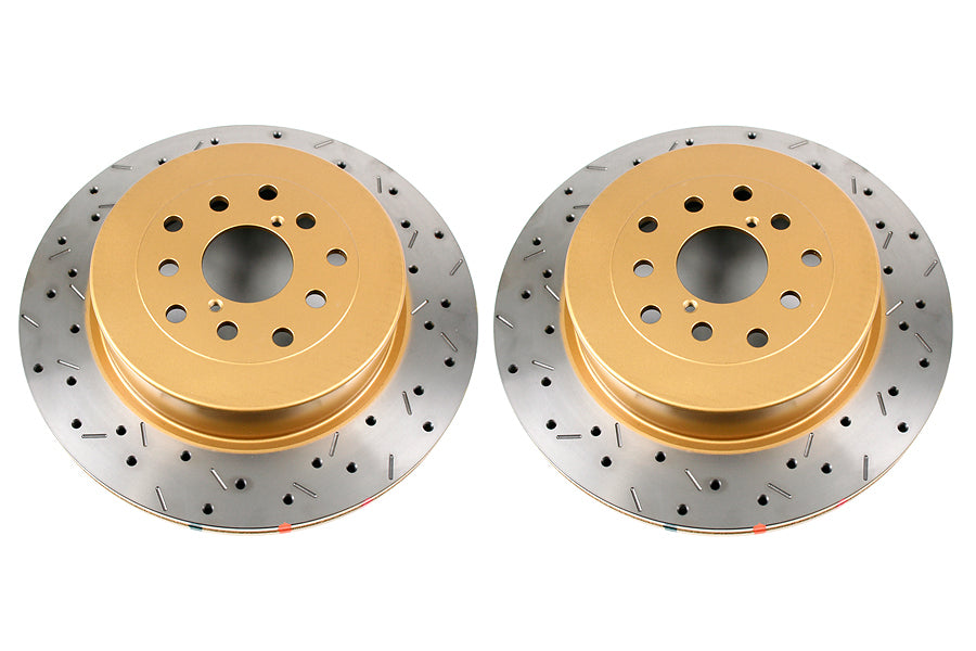 DBA 4000 Series Drilled/Slotted Rotor Pair Rear - 2004-2007 Subaru STI
