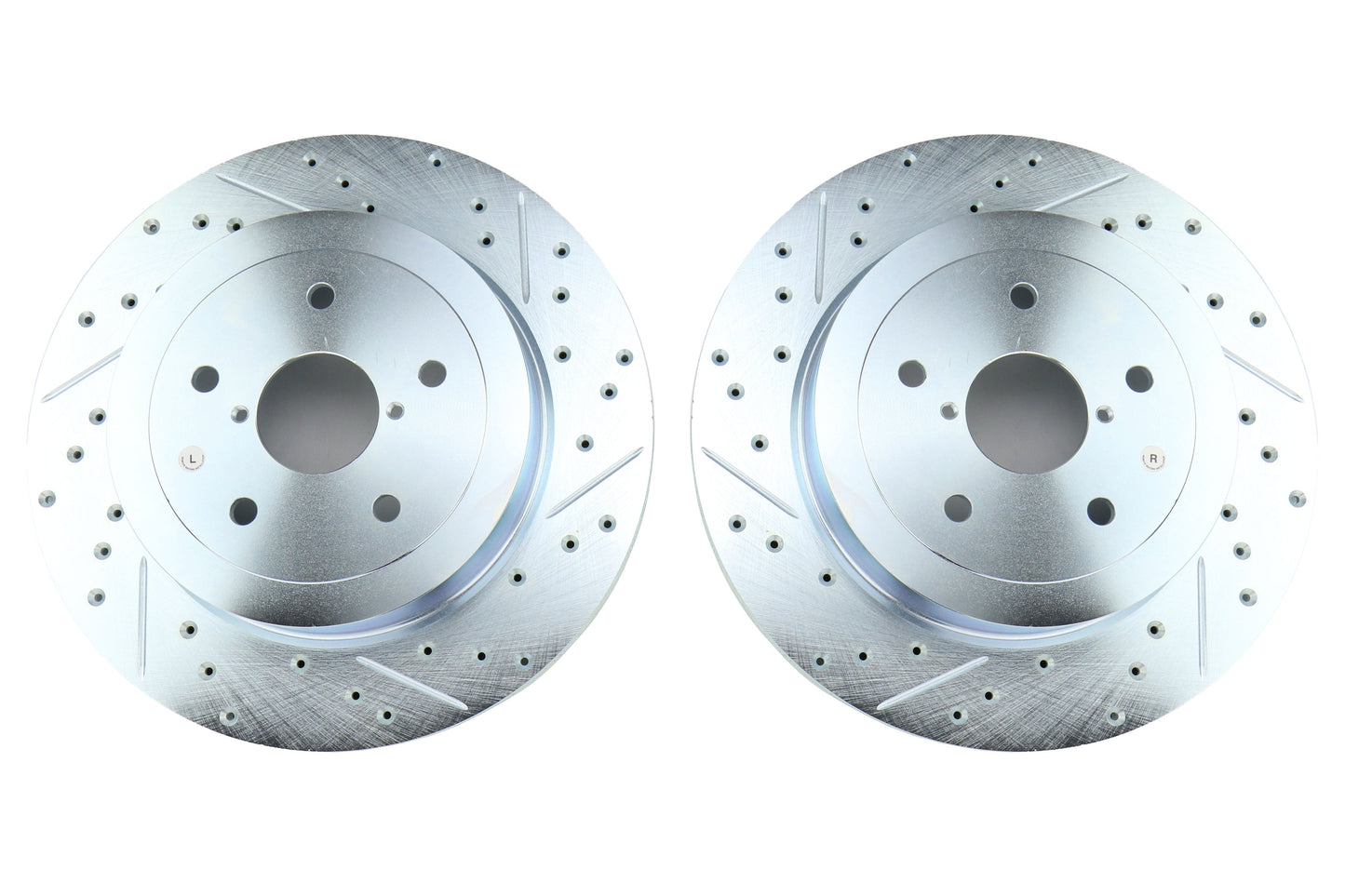 Stoptech C-Tek Sport Drilled and Slotted Rear Rotor Pair - 2005-2007 Subaru STI