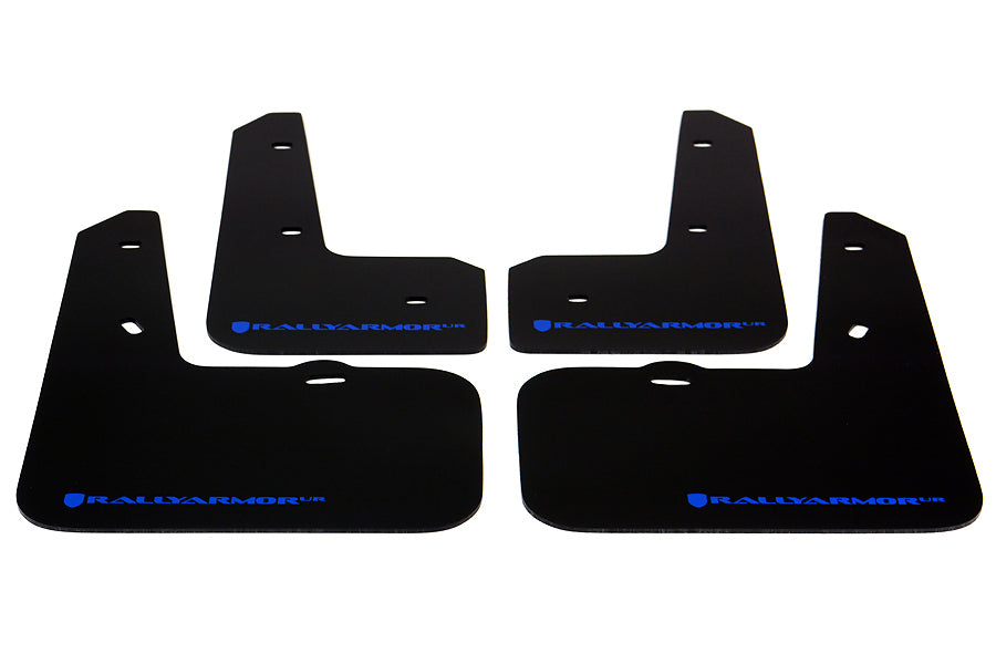 Rally Armor UR Mudflaps Black Urethane Blue Logo - 2012-2014 Hyundai Veloster