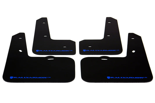 Rally Armor UR Mudflaps Black Urethane Blue Logo - 2012-2014 Hyundai Veloster