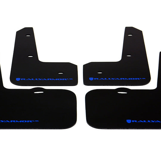 Rally Armor UR Mudflaps Black Urethane Blue Logo - 2012-2014 Hyundai Veloster