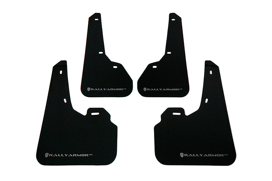 Rally Armor UR Mudflaps Black Urethane Silver Logo - 2010-2013 Mazdaspeed3