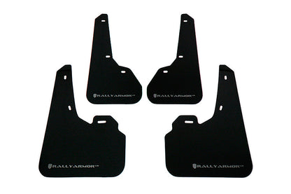 Rally Armor UR Mudflaps Black Urethane Silver Logo - 2010-2013 Mazdaspeed3