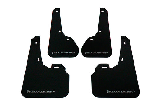 Rally Armor UR Mudflaps Black Urethane Silver Logo - 2010-2013 Mazdaspeed3
