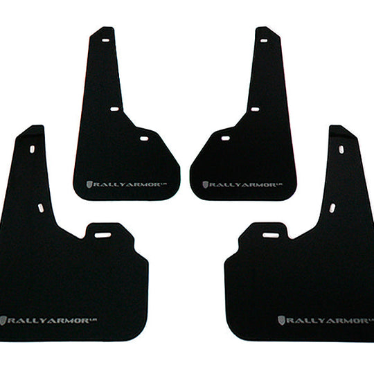 Rally Armor UR Mudflaps Black Urethane Silver Logo - 2010-2013 Mazdaspeed3