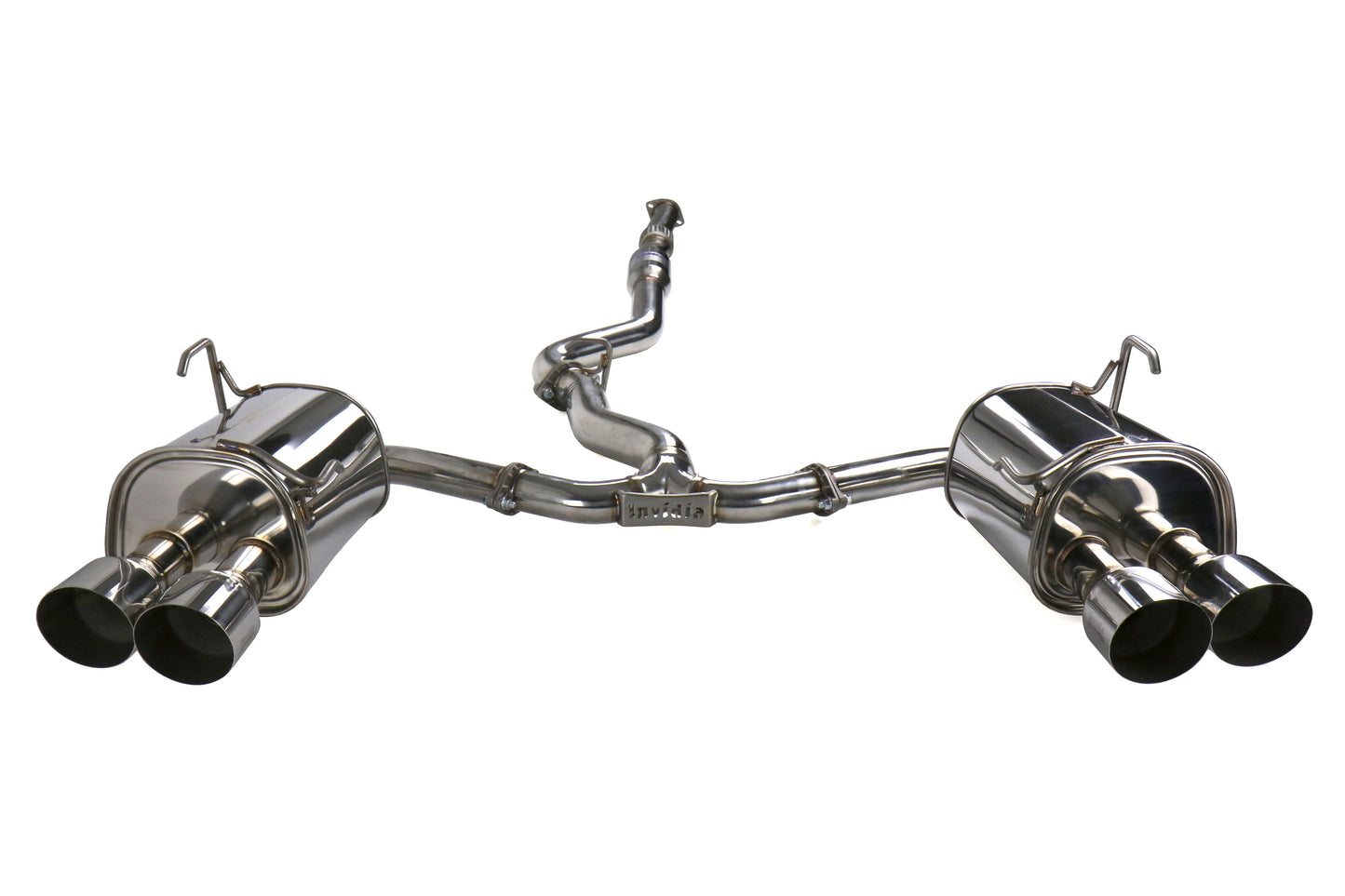Invidia Q300 Quad Tipped Cat Back Exhaust - Single Layer Stainless Steel Tips - 2011-2014 Subaru WRX / STI Sedan
