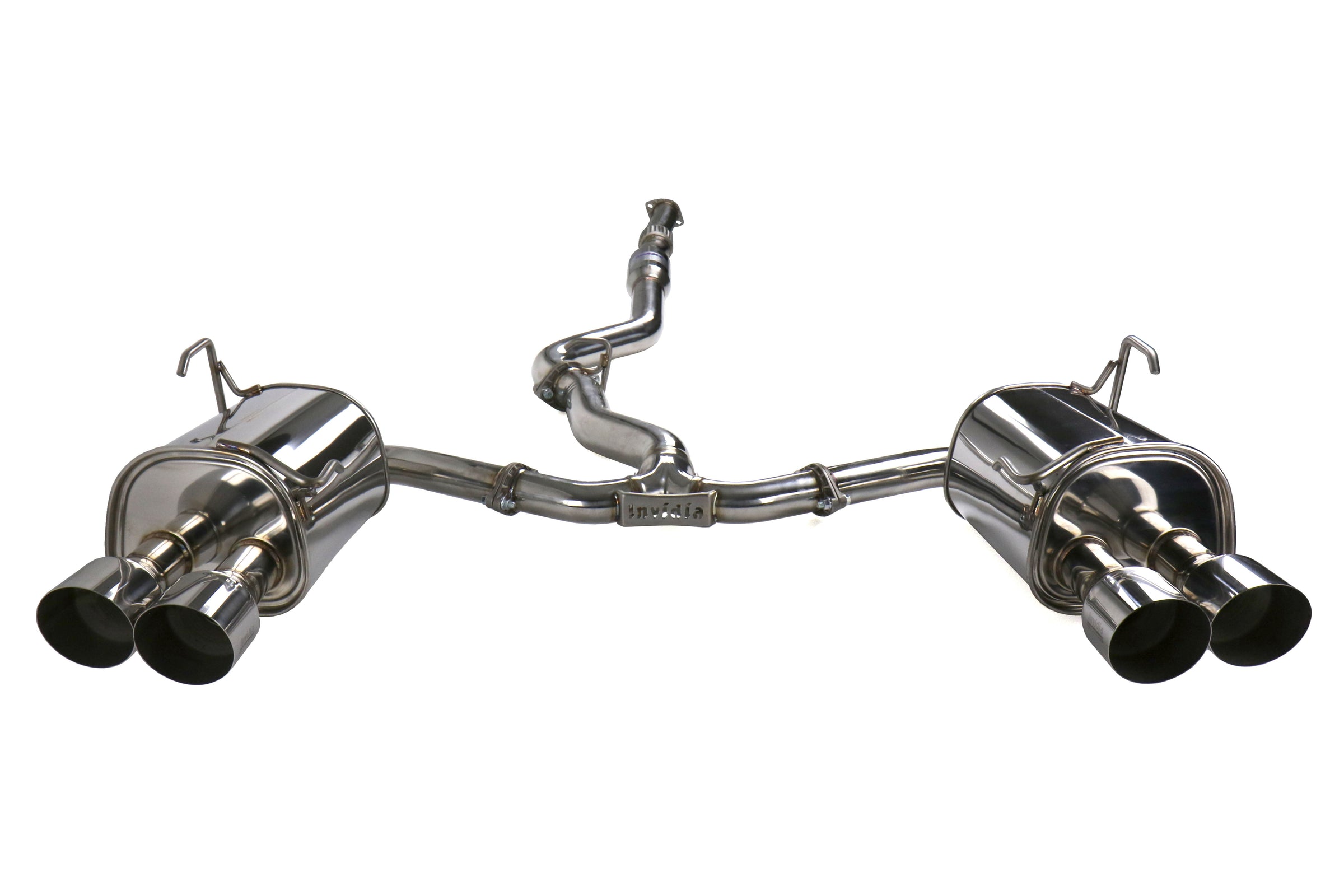 Invidia Q300 Quad Tipped Cat Back Exhaust - Single Layer Stainless Steel Tips - 2011-2014 Subaru WRX / STI Sedan