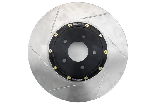 Stoptech 2 Piece AeroRotor and Hat 350x32 Slotted Front Right - 2008-2015 Mitsubishi Evo X