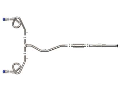 aFe POWER Takeda 22-23 Honda Civic Si I4-1.5L (t) 2.5in to 3in 304 SS CB Exhaust - Blue Flame Tips (49-36630-L)