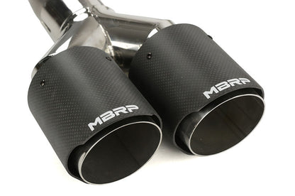 MBRP Race 3in Quad Carbon Fiber Tip Cat Back Exhaust - 2015-2021 Subaru WRX / STI