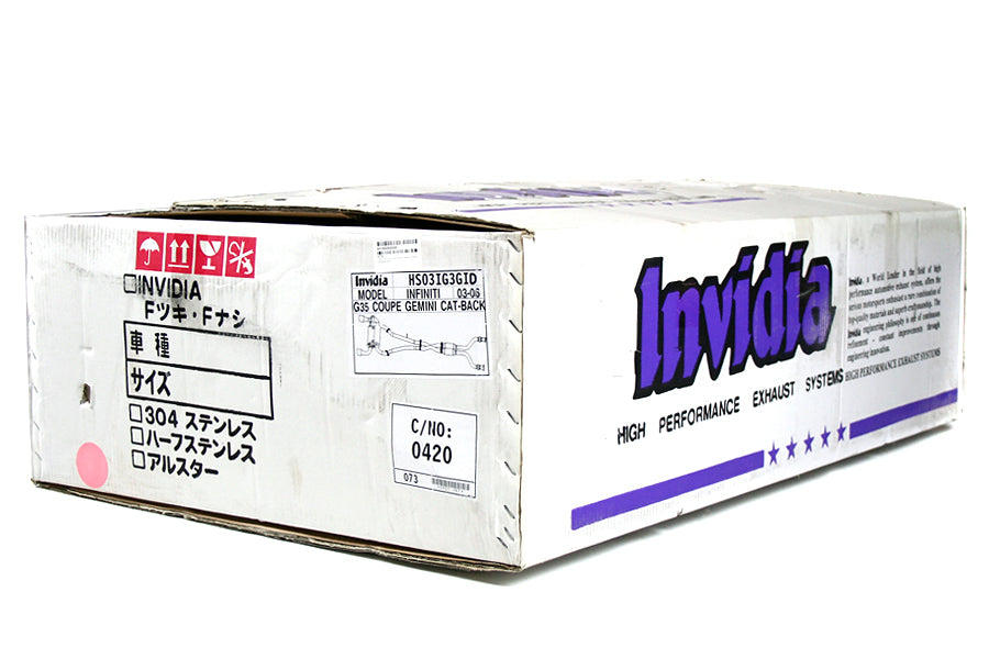 Invidia Gemini Cat Back Exhaust - Titanium Rolled-Tips - 2003-2009 Infiniti G35 Coupe