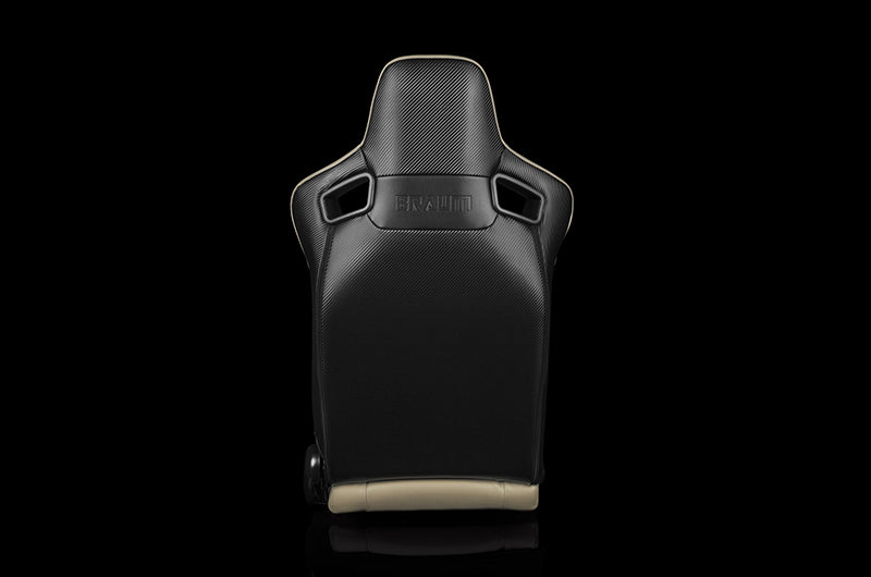 Braum Elite Series Sport Seats - Beige Leatherette Pair - Universal