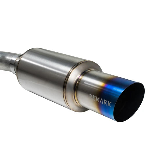 Remark R1-Spec Catback Exhaust Titanium Muffler Section w/ Burnt Tip  - 2015-2021 Subaru WRX / STI