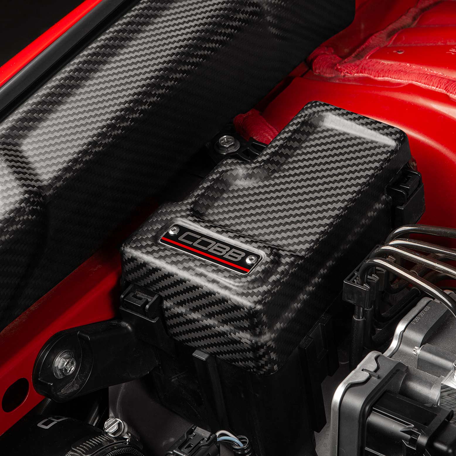 COBB Redline Matte Carbon Fiber Fuse Cover (Passenger Side) - 2022-2026 Subaru WRX