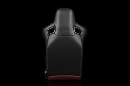 Braum Elite-X Series Sport Seats - Maroon Leatherette (Black Stitching) Pair - Universal