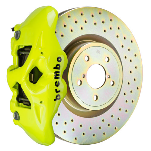 Brembo GT Systems Monobloc 4 Piston 326mm Cross Drilled Fluorescent Yellow - 2013-2021 Scion FR-S / Subaru BRZ / Toyota 86
