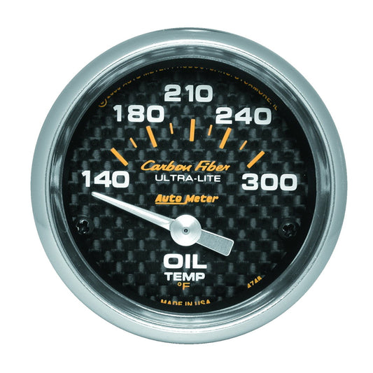 Autometer Carbon Fiber Oil Temperature Gauge Electrical 52mm - Universal