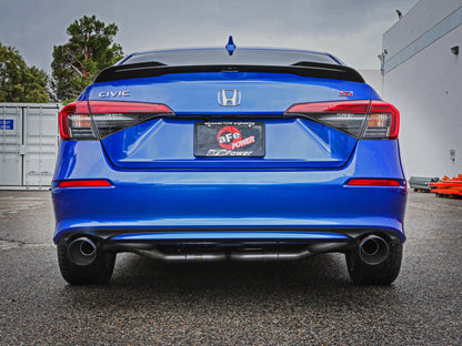 aFe POWER Takeda 22-23 Honda Civic Si I4-1.5L (t) 2.5in to 3in 304 SS CB Exhaust - Blue Flame Tips (49-36630-L)