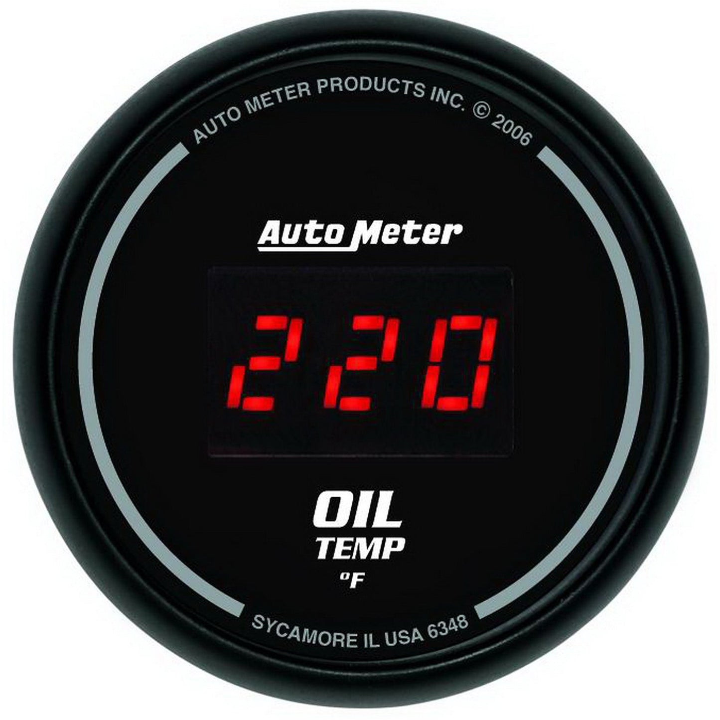 Autometer Sport-Comp Digital Oil Temperature Gauge Red LED 52mm - Universal