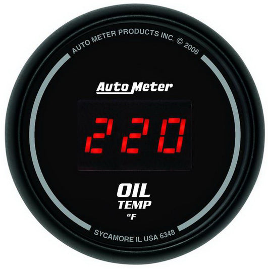 Autometer Sport-Comp Digital Oil Temperature Gauge Red LED 52mm - Universal