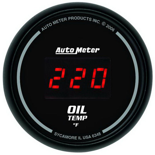 Autometer Sport-Comp Digital Oil Temperature Gauge Red LED 52mm - Universal