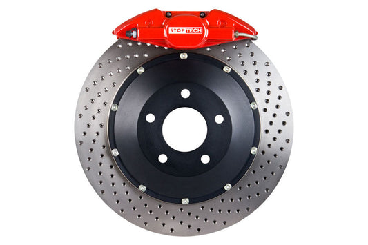 Stoptech ST-22 Big Brake Kit Rear 328mm Red Drilled Rotor - 1998-2001 Subaru Impreza 2.5RS