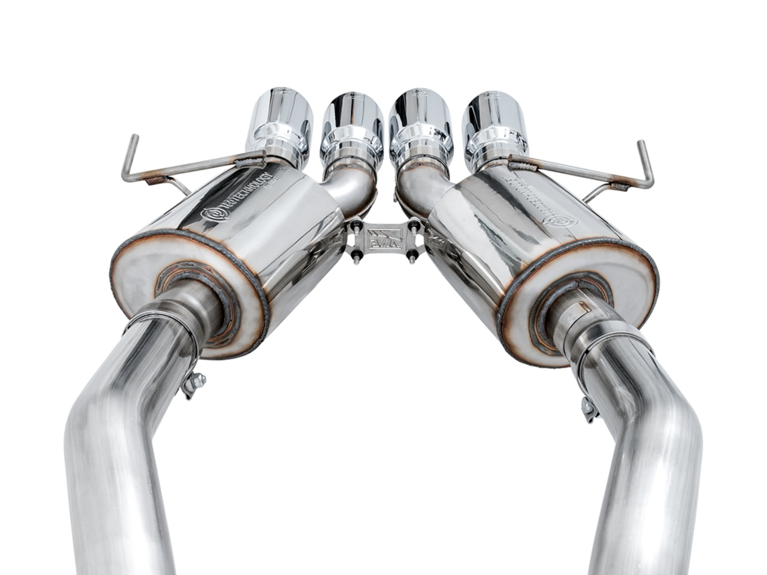 AWE Touring Edition Axleback Exhaust for C7 Corvette Stingray / Z51 / Grand Sport / Z06 / ZR1 -- Chrome Silver Tips (includes AWE AFM valve simulators)