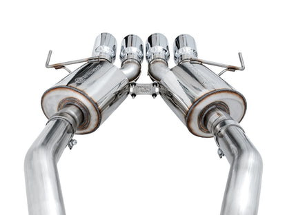 AWE Touring Edition Axleback Exhaust for C7 Corvette Stingray / Z51 / Grand Sport / Z06 / ZR1 -- Chrome Silver Tips (includes AWE AFM valve simulators)