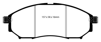 EBC 08-13 Infiniti EX35 3.5 Redstuff Front Brake Pads