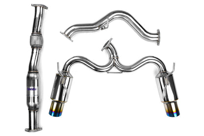 Invidia N1 Dual Exit Cat Back Exhaust - Titanium Tips - 2008-2014 Subaru STI Hatchback / 2011-2014 WRX Hatchback