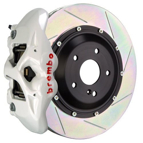 Brembo GT Systems Monobloc 4 Piston 345mm Slotted White - 2017-2020 Honda Civic Type R/SI