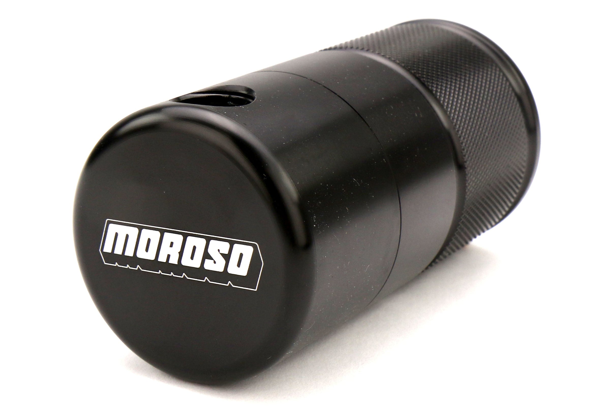 Moroso Small Body Air-Oil Separator Black - 2008-2014 Subaru STI w/ Front Mount Intercooler