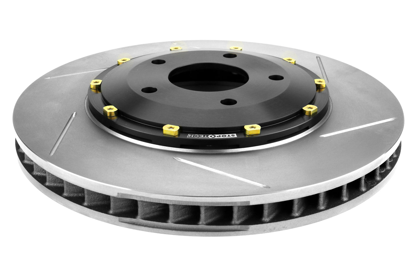 Stoptech 2-Piece Aerorotor and Hat 330x24 Slotted Pair - 2003-2009 Nissan 350Z / Infiniti G35 (w/OEM Brembo)
