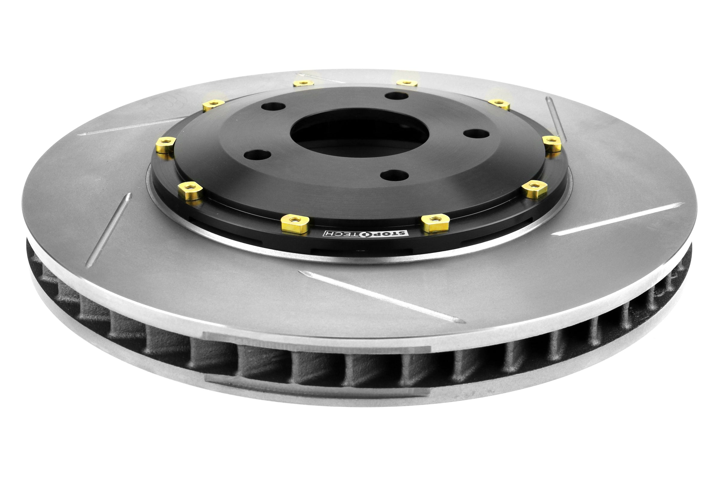 Stoptech 2-Piece Aerorotor and Hat 330x24 Slotted Pair - 2003-2009 Nissan 350Z / Infiniti G35 (w/OEM Brembo)