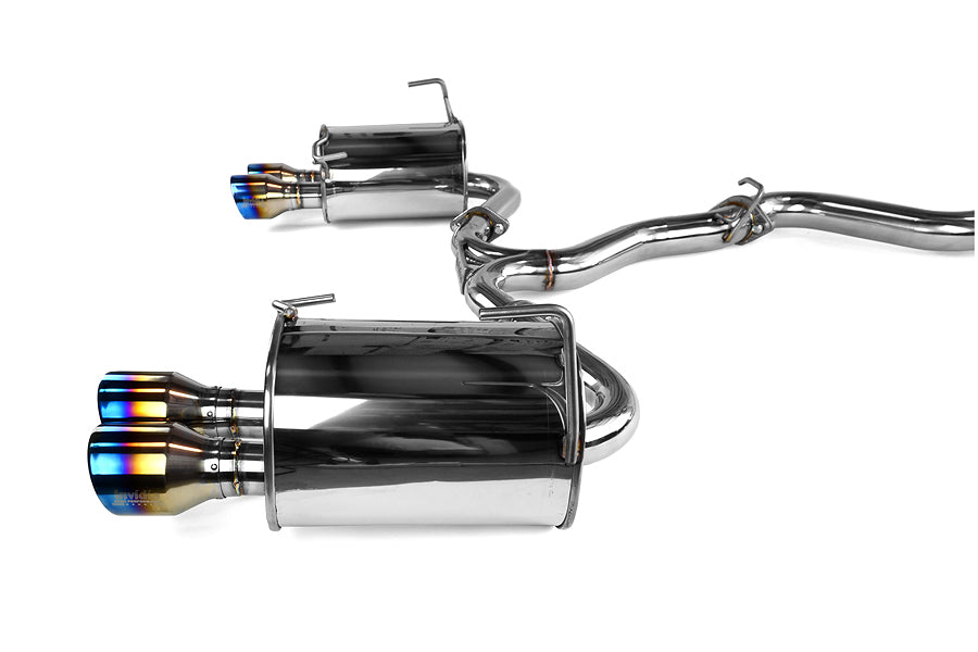 Invidia Q300 Quad Tip Cat Back Exhaust - Titanium Burnt Tips - 2011-2014 Subaru WRX/STI Sedan