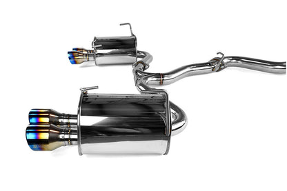 Invidia Q300 Quad Tip Cat Back Exhaust - Titanium Burnt Tips - 2011-2014 Subaru WRX/STI Sedan