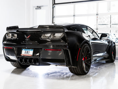 AWE Touring Edition Axleback Exhaust for C7 Corvette Stingray / Z51 / Grand Sport / Z06 / ZR1 -- Diamond Black Tips (includes AWE AFM valve simulators)
