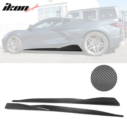 2020-2023 Chevy Corvette C8 5VM Style Carbon Fiber CF Side Skirts 2PCS