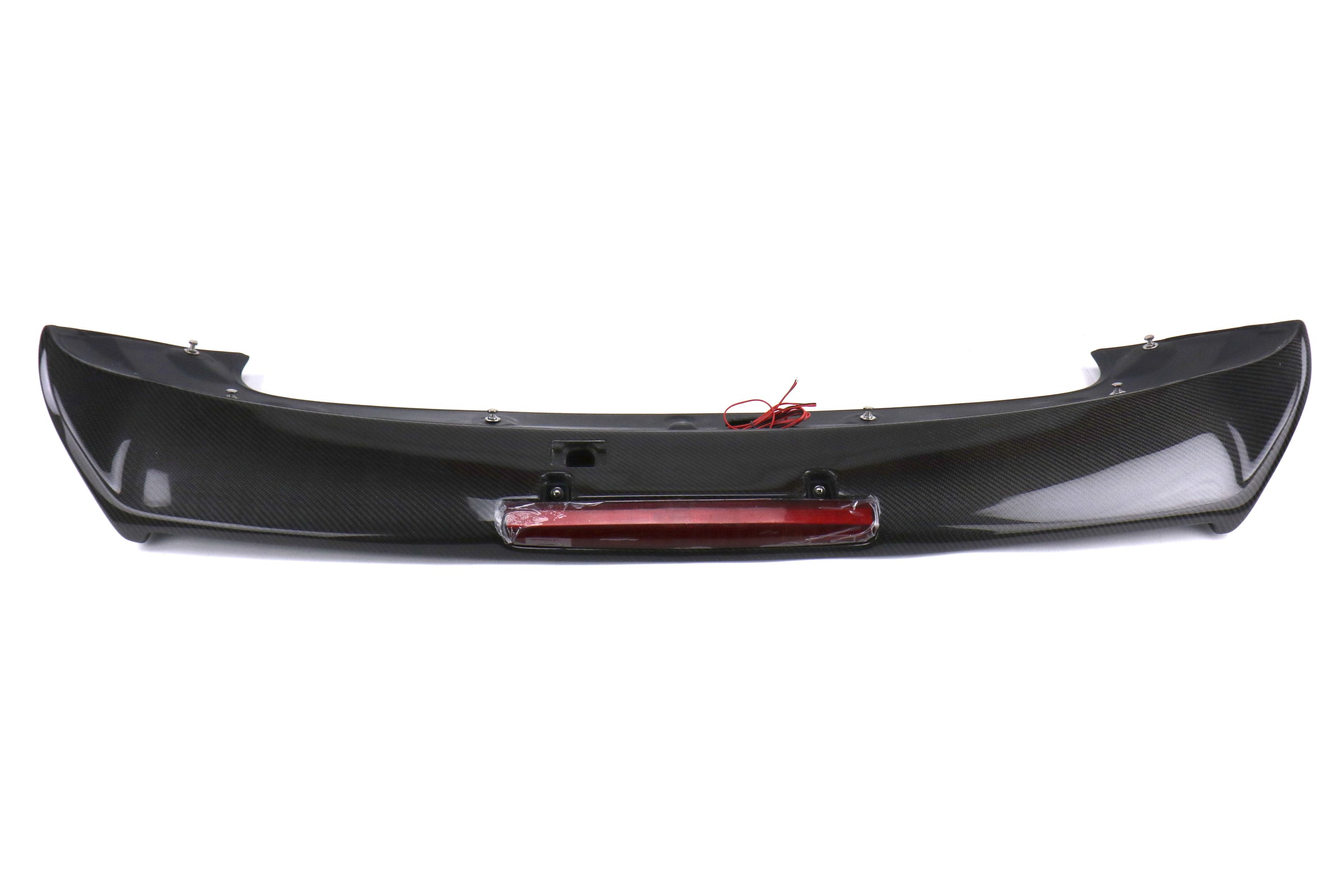 Seibon Carbon Fiber S Style Rear Spoiler W/ Brake Light - 2008-2014 Subaru WRX Hatchback / STI Hatchback
