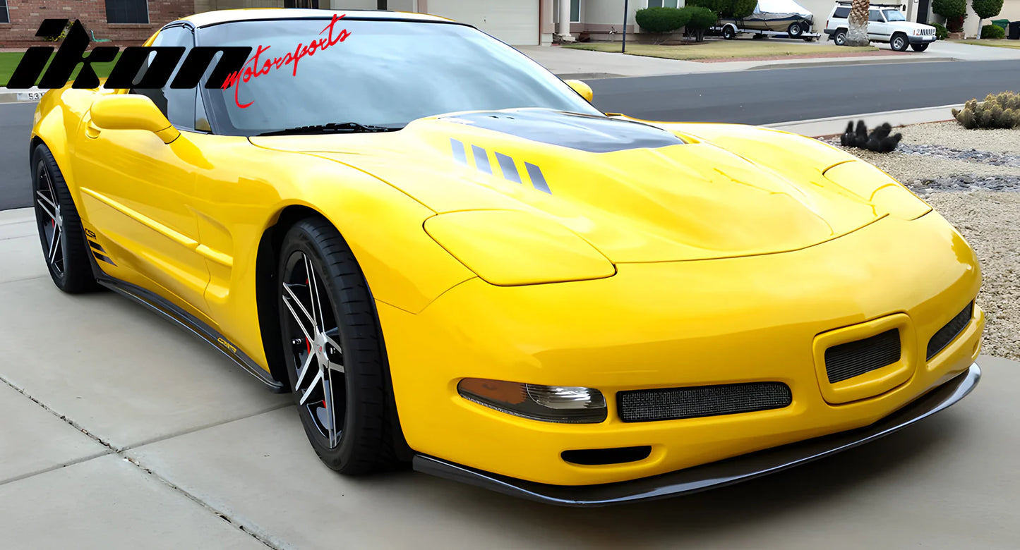 1997-2004 Chevrolet Corvette C5 CS Style Unpainted Black Front Bumper Lip