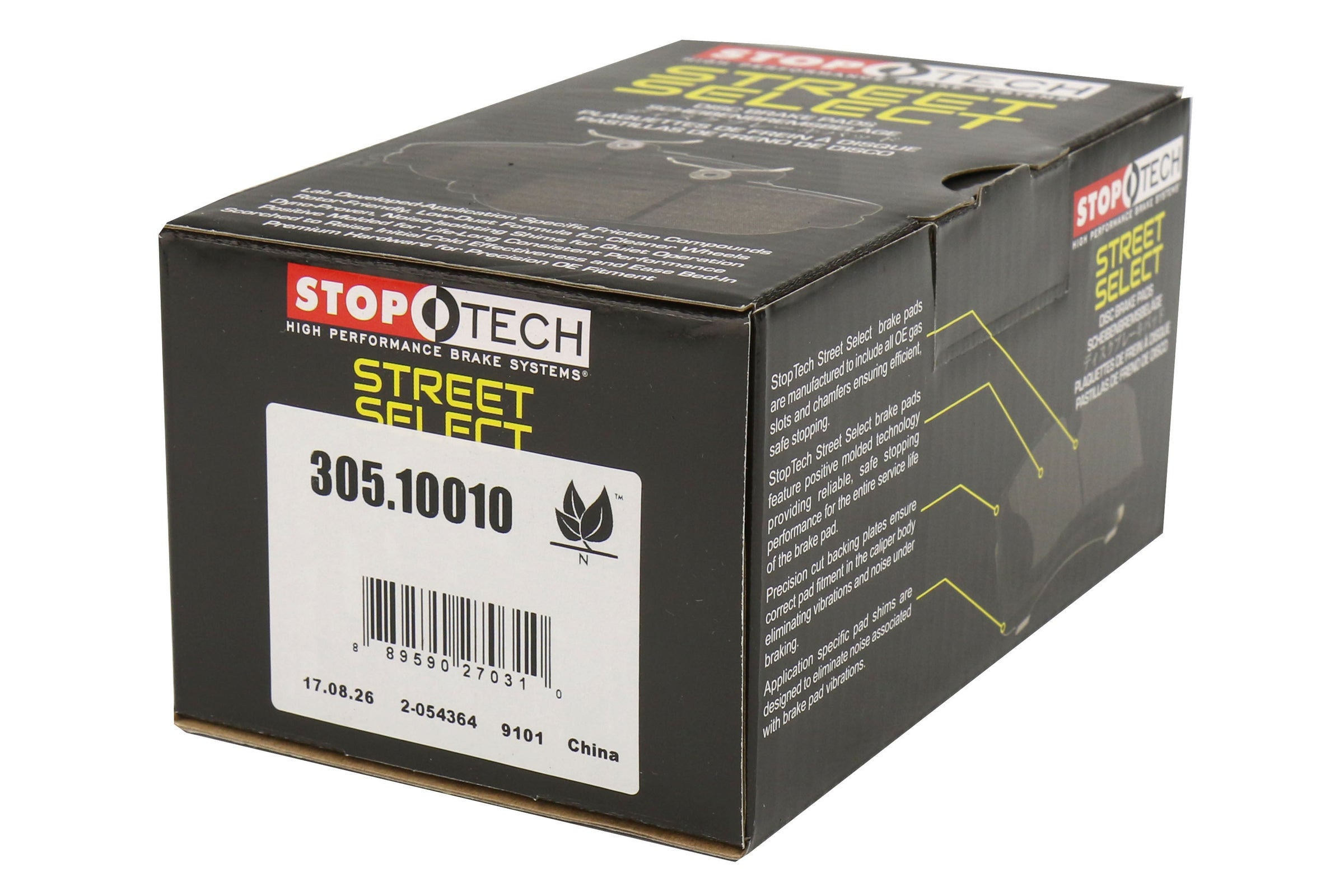 Stoptech Street Select Front Brake Pads - 2004-2017 Subaru STI / Mitsubishi Evo / OEM Brembo Applications
