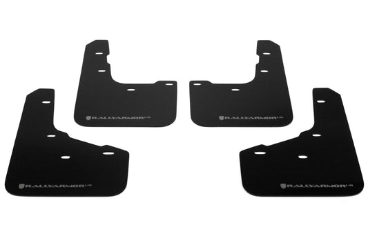 Rally Armor UR Mudflaps Black Urethane Grey Logo - 2014-2021 Ford Fiesta ST