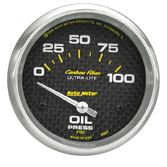 Autometer Carbon Fiber Oil Pressure Gauge Electrical 52mm - Universal