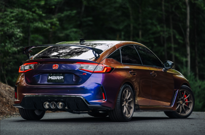 MBRP 23-24 Honda Civic Type R 2.0L T304 SS 3in Cat-Back Exhaust Triple Center Outlet w/ Carbon Tips (S49023CF)