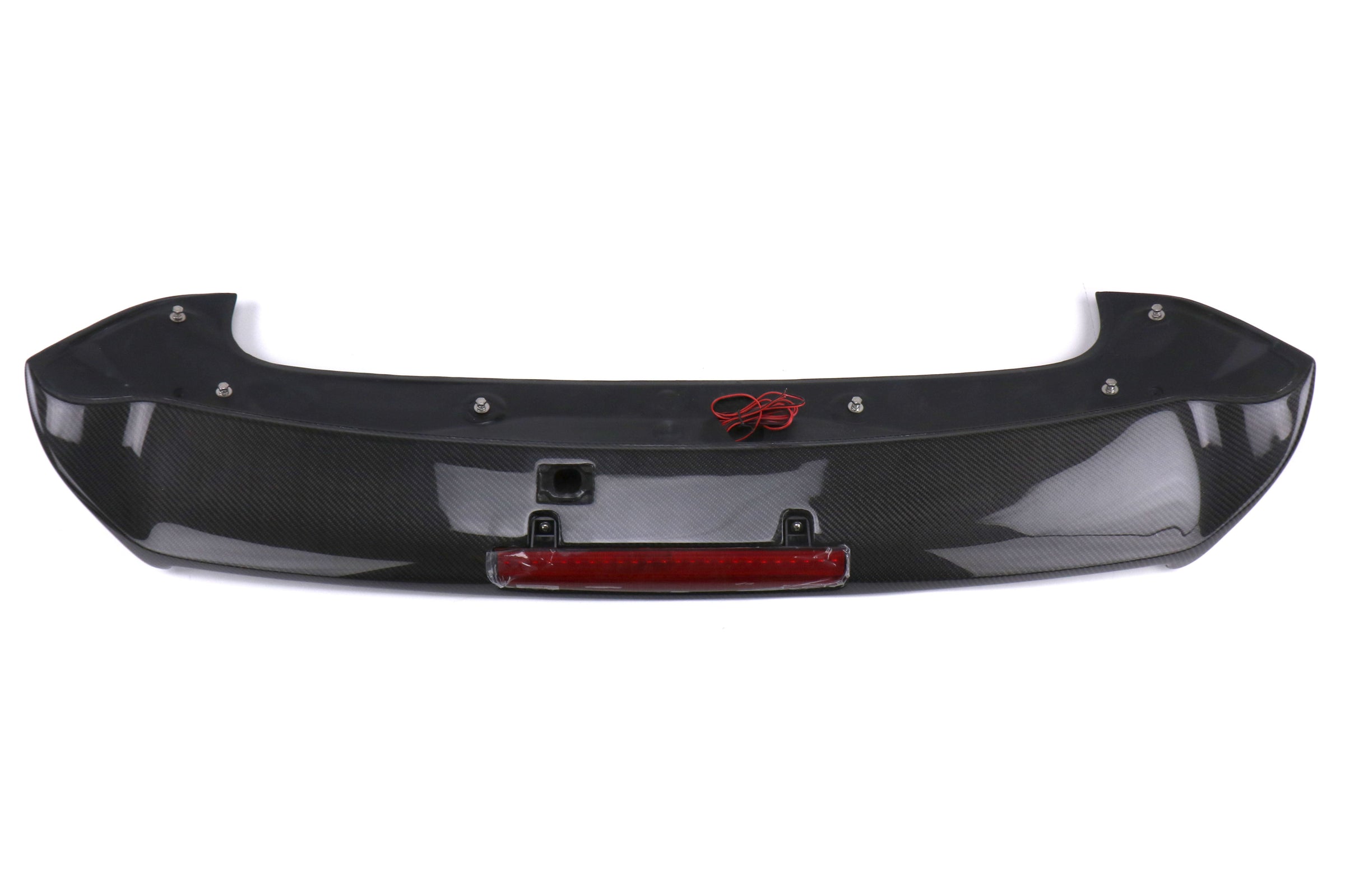 Seibon Carbon Fiber S Style Rear Spoiler W/ Brake Light - 2008-2014 Subaru WRX Hatchback / STI Hatchback